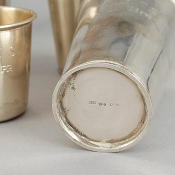 PARTI SILVER, 9 delar, silver Gustaf Möllenborg Feron total vikt ca 584 gram.