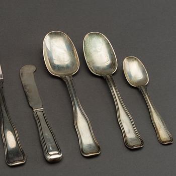 BESTICKSERVIS, silver, ca 66 delar "Old Danish/Dobbeltriflet", Georg Jensen, Danmark,