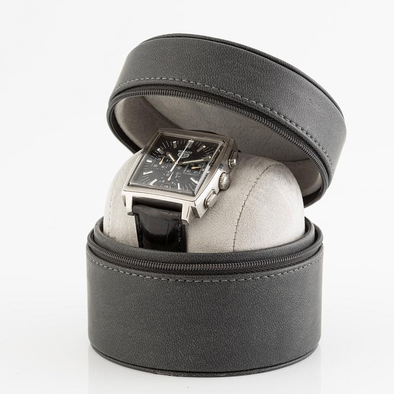 Heuer, Monaco, by Tag Heuer, armbandsur, kronograf, 38 x 38 (46,5) mm.