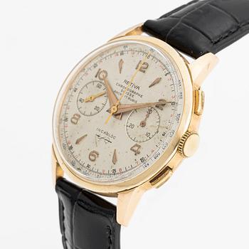 Retiva, chronograph, wristwatch, 36 mm.