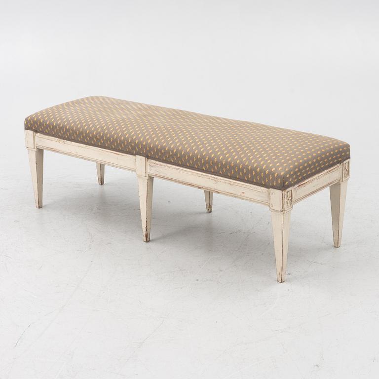 A Swedish Gustavian style bench, 19th century.,.