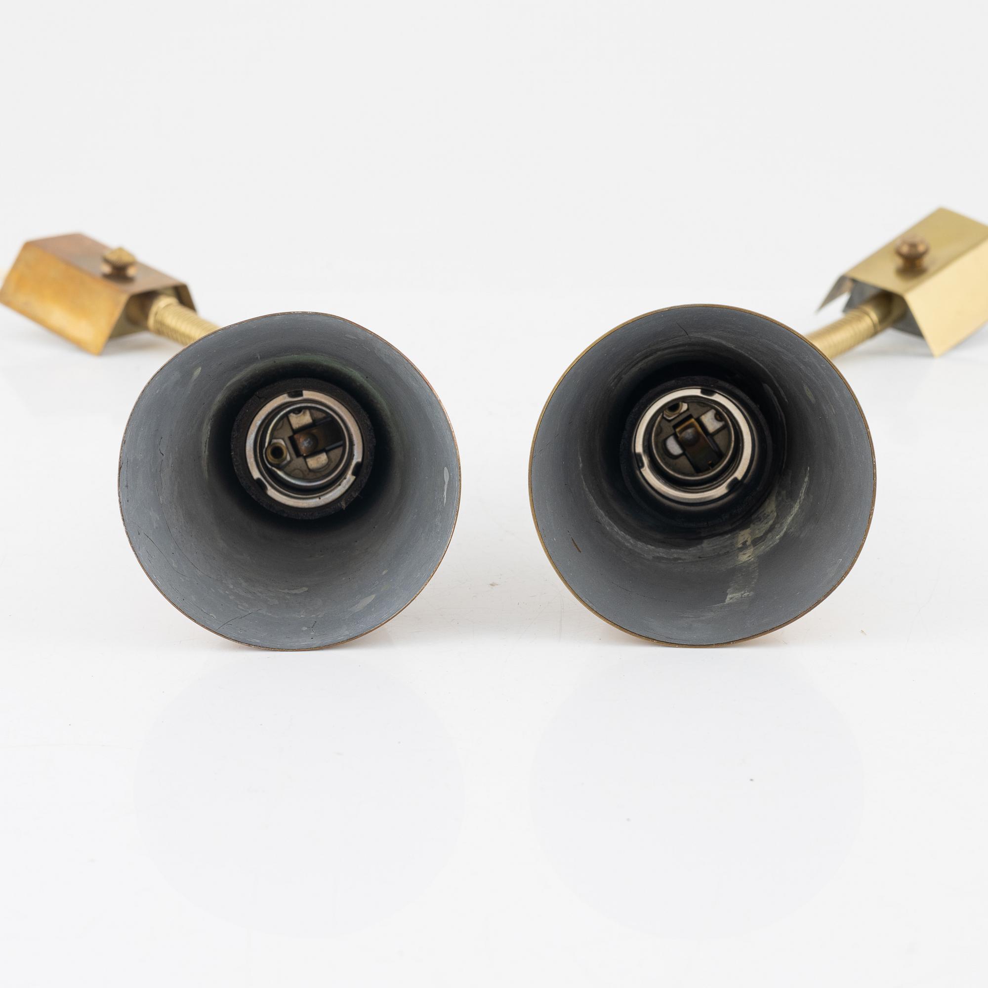 A pair of wall lamps, mid 20th Century.
