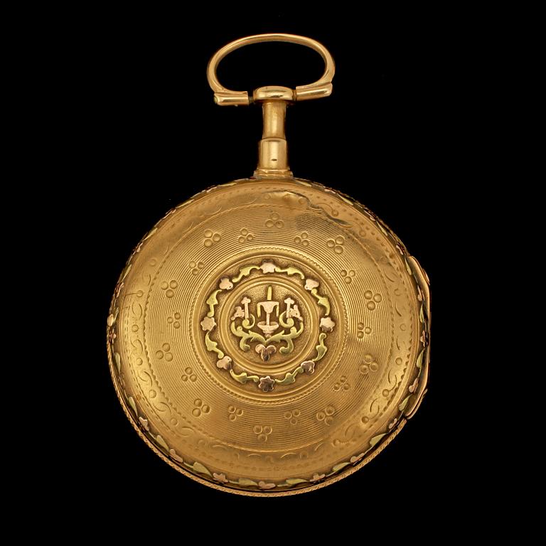 FICKUR, 18k guld, Schweiz, 1800/1900-tal. Vikt 57 g.