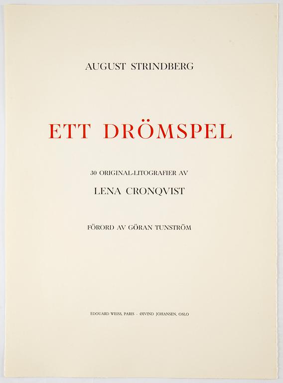 LENA CRONQVIST, portfolio with 30 lithographs in colour, signed 112/170.