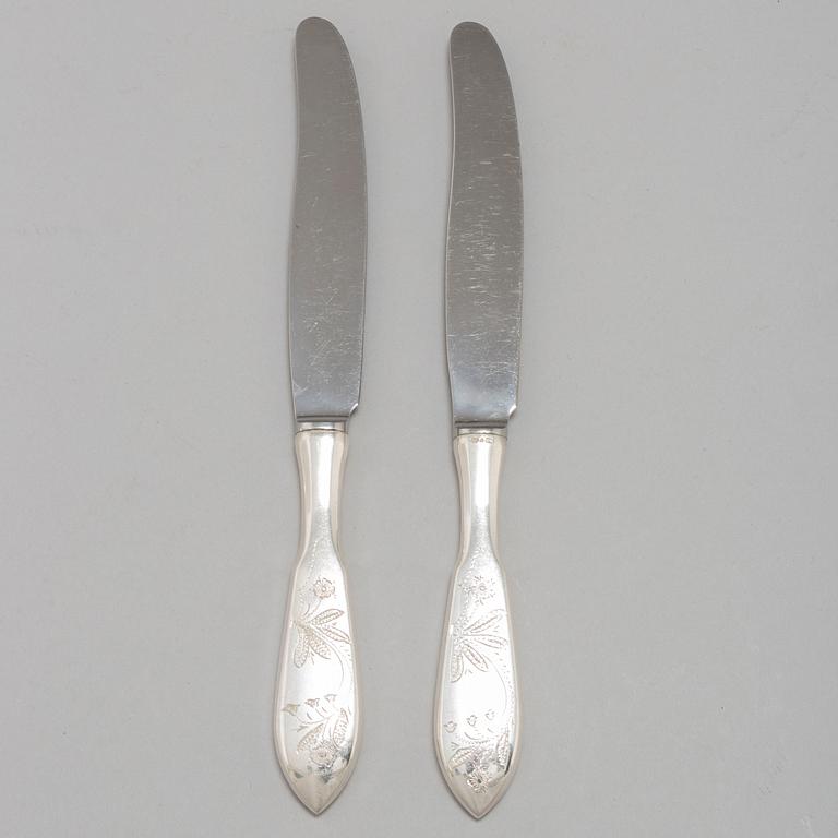 MATKNIVAR, 12 stycken, silver, modell Tornedal, COP, Haparanda 1950-tal.