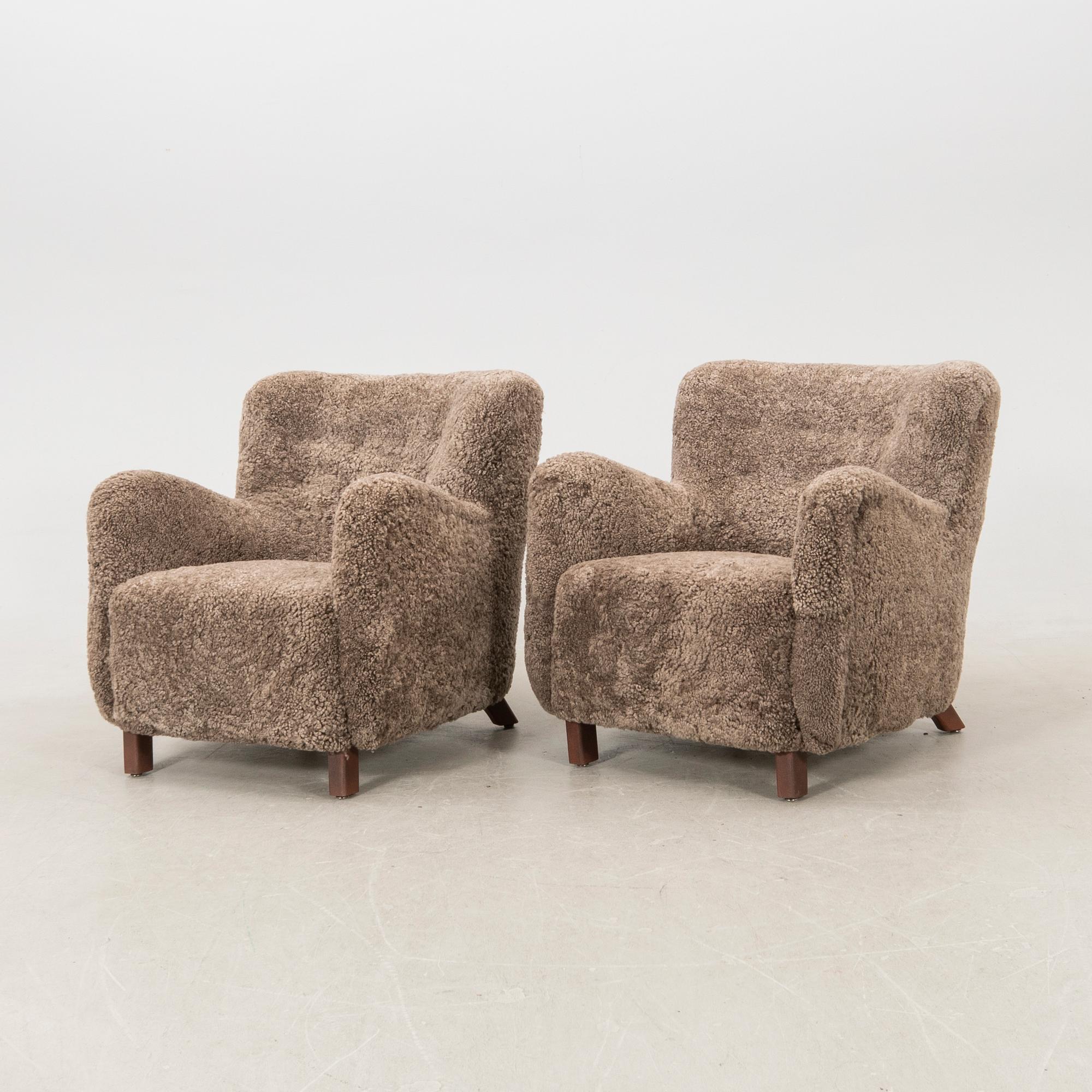 Armchairs, a pair, Denmark 1930s.