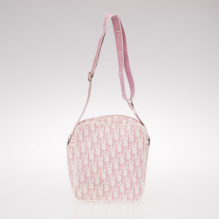 PINK MONOGRAM CANVAS No 1 TROTTER MESSENGER BAG.