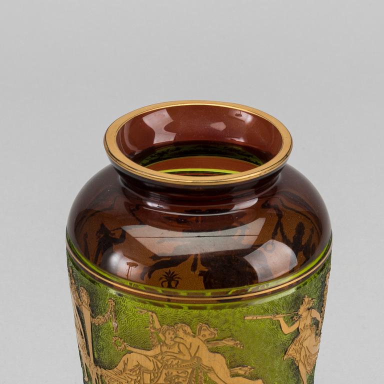 LEON LEDRU, a Cortège des Musiciens cameo glass vase for Val St Lambert around 1900-1910.