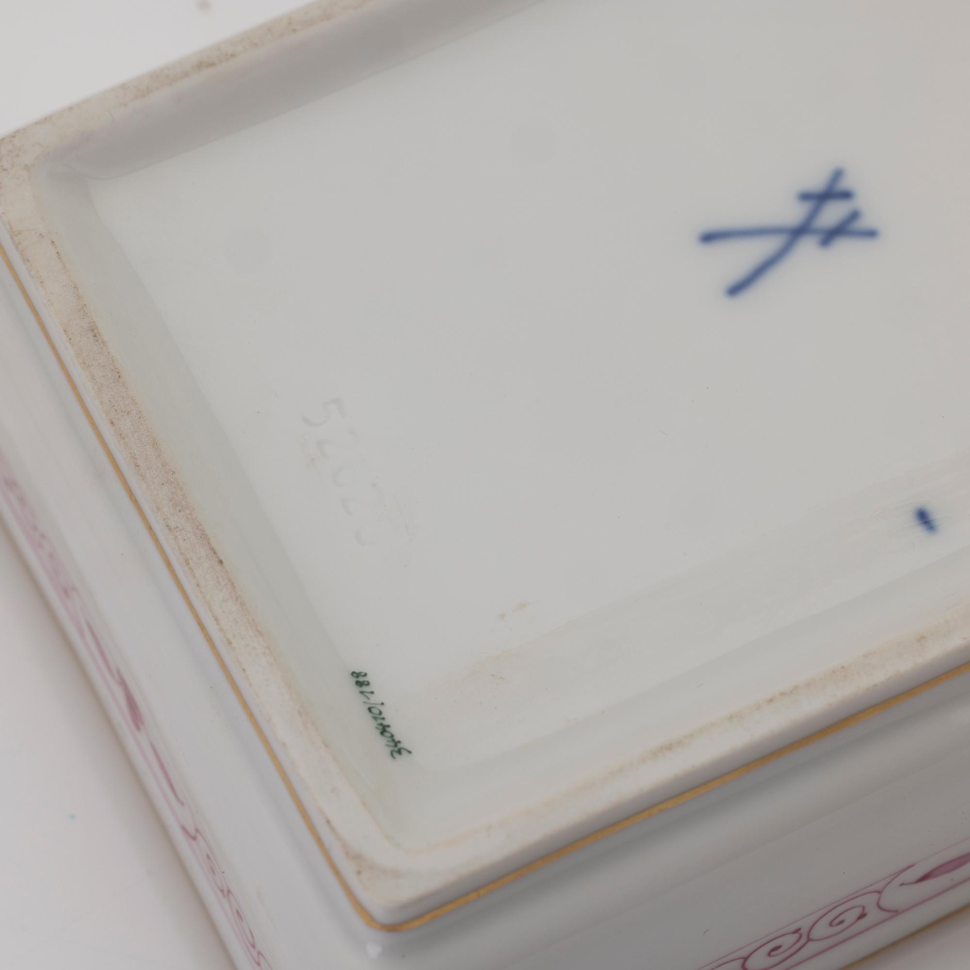 Meissen, Terrin samt lockask, porslin, 1900-tal.