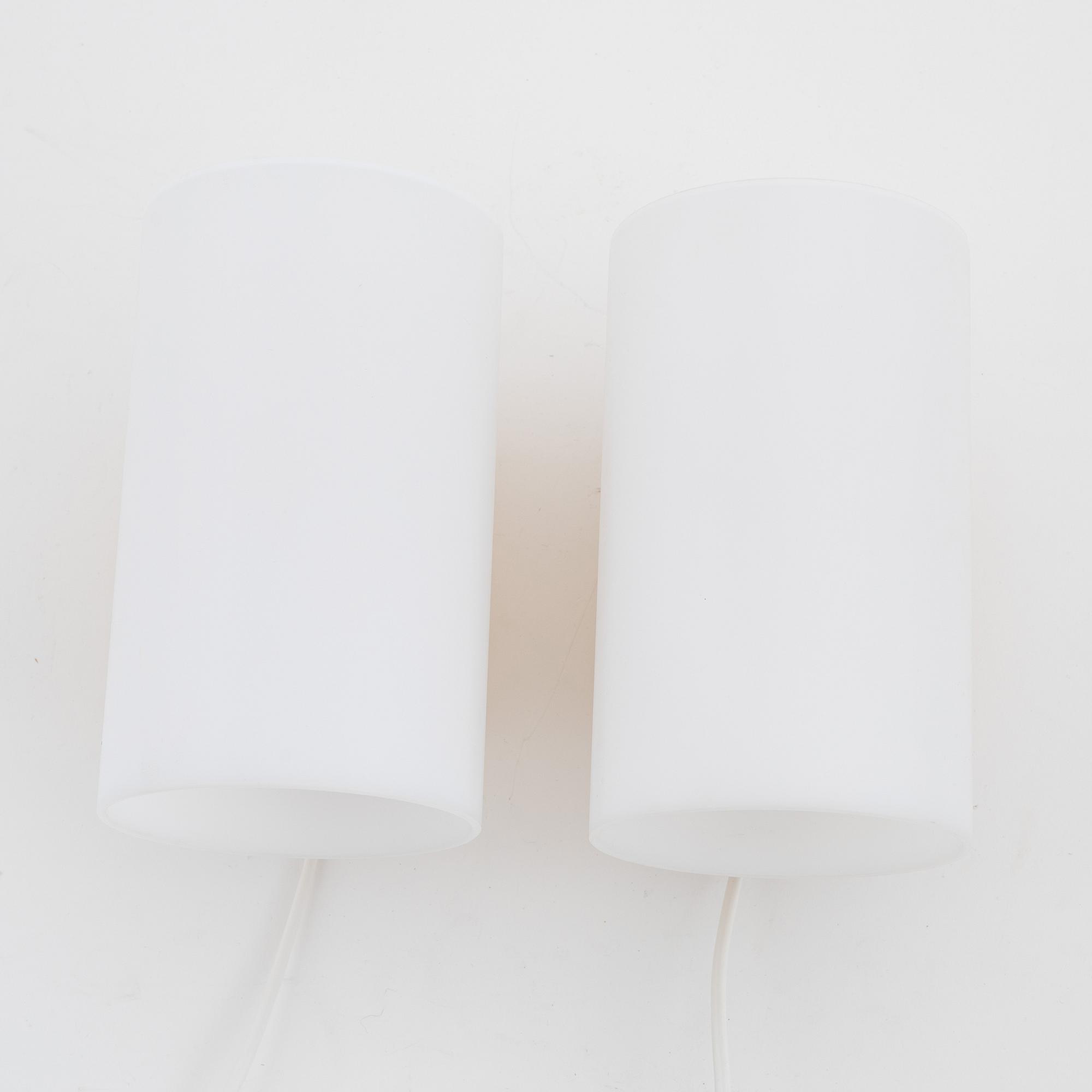 A pair of pine and acrylic wall lights, Luxus, Vittsjö.