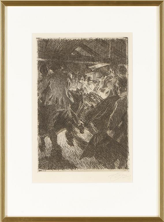 ANDERS ZORN, etsning, utförd 1917, signerad med blyerts.