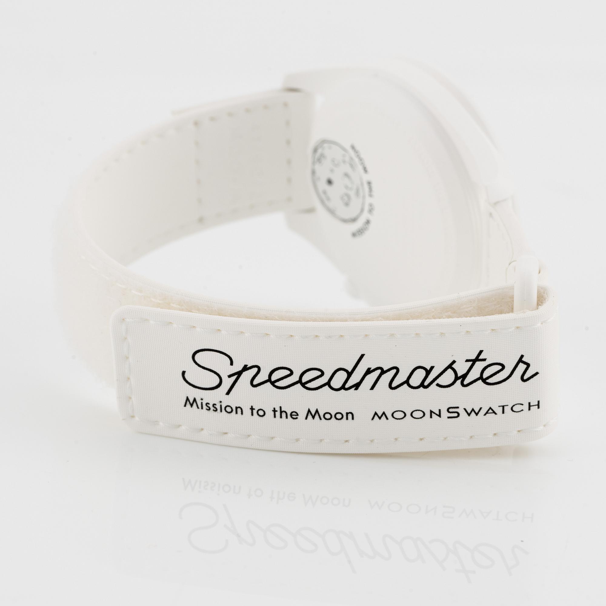 Omega/Swatch,  MoonSwatch, Mission to the MoonPhase, "Snoopy", kronograf, armbandsur, 42 mm.