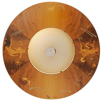 Mjölby Intarsia · TAKPLAFOND, Mjölby Intarsia, 1930-/40-tal. Diameter 80 cm.