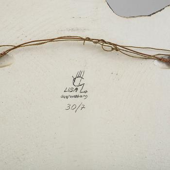 A Lisa Larson stoneware wall relief, signed and numbered 7/30.