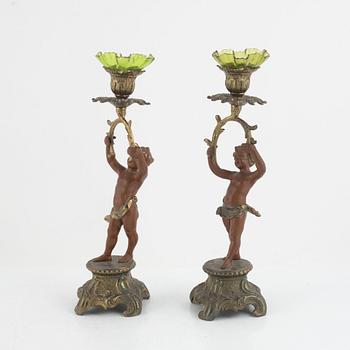 Candlesticks, a pair, first half of the 20th century.