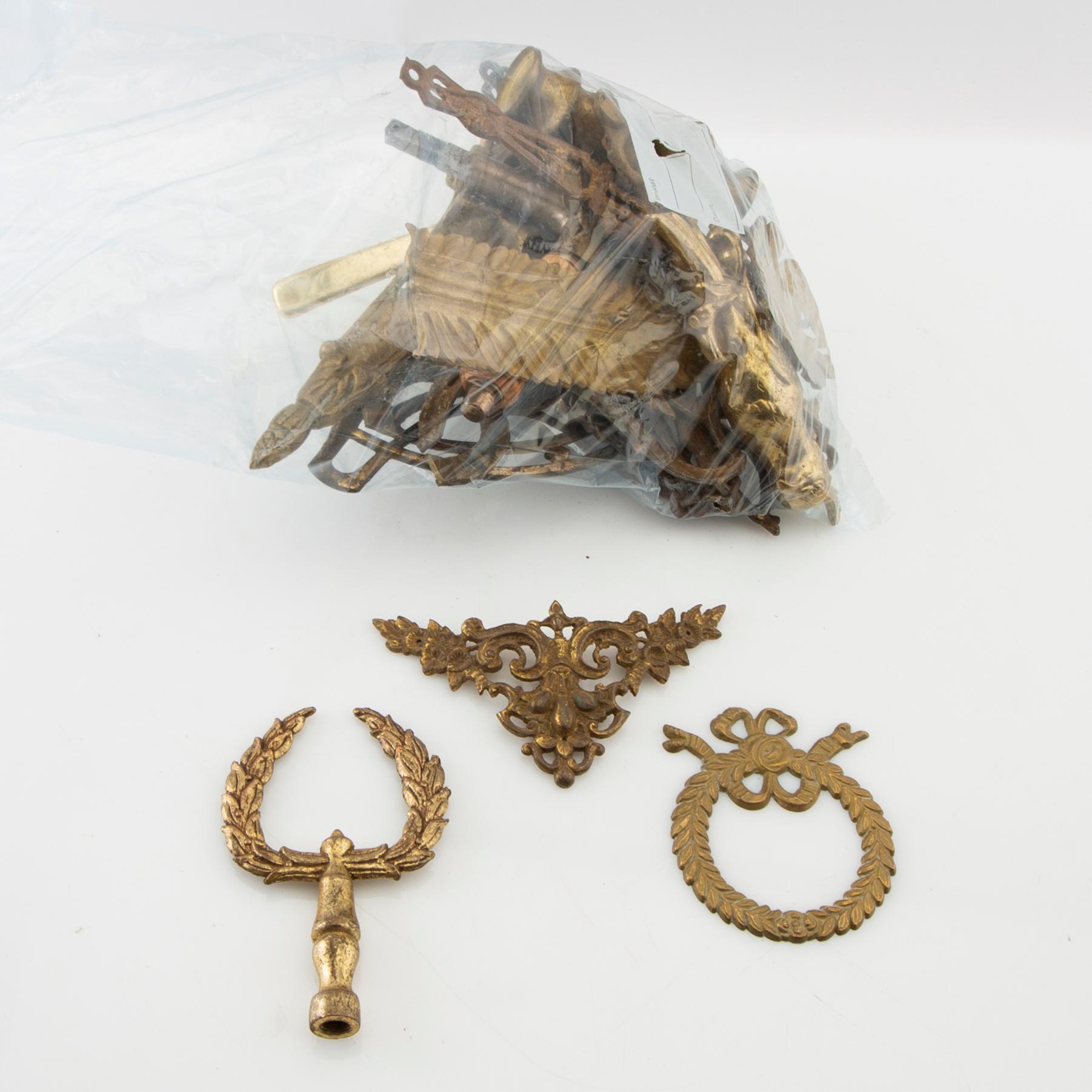 Fittings, handles, hinges, keys, etc. 19th/20th century.