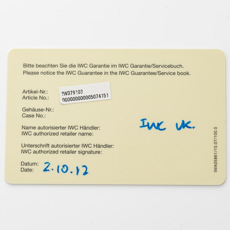 IWC, Pilot's Watch, Spitfire, Perpetual Calendar Digital Date-Month, ca 2012.