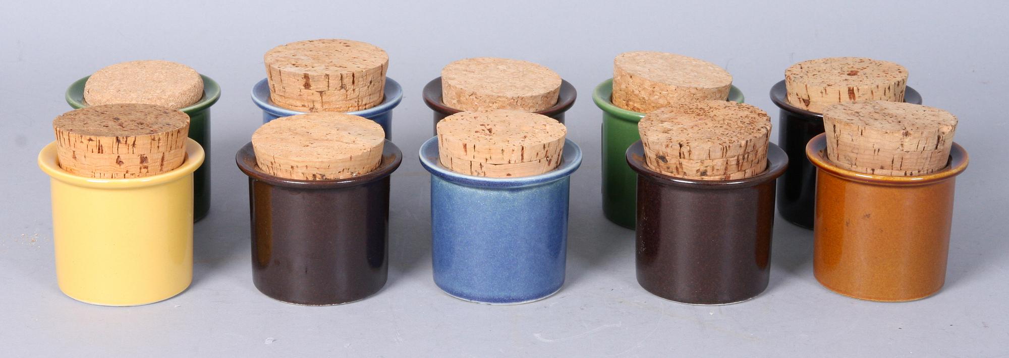 BURKAR, 10 st, stengods, Stig Lindberg, Gustavsberg.