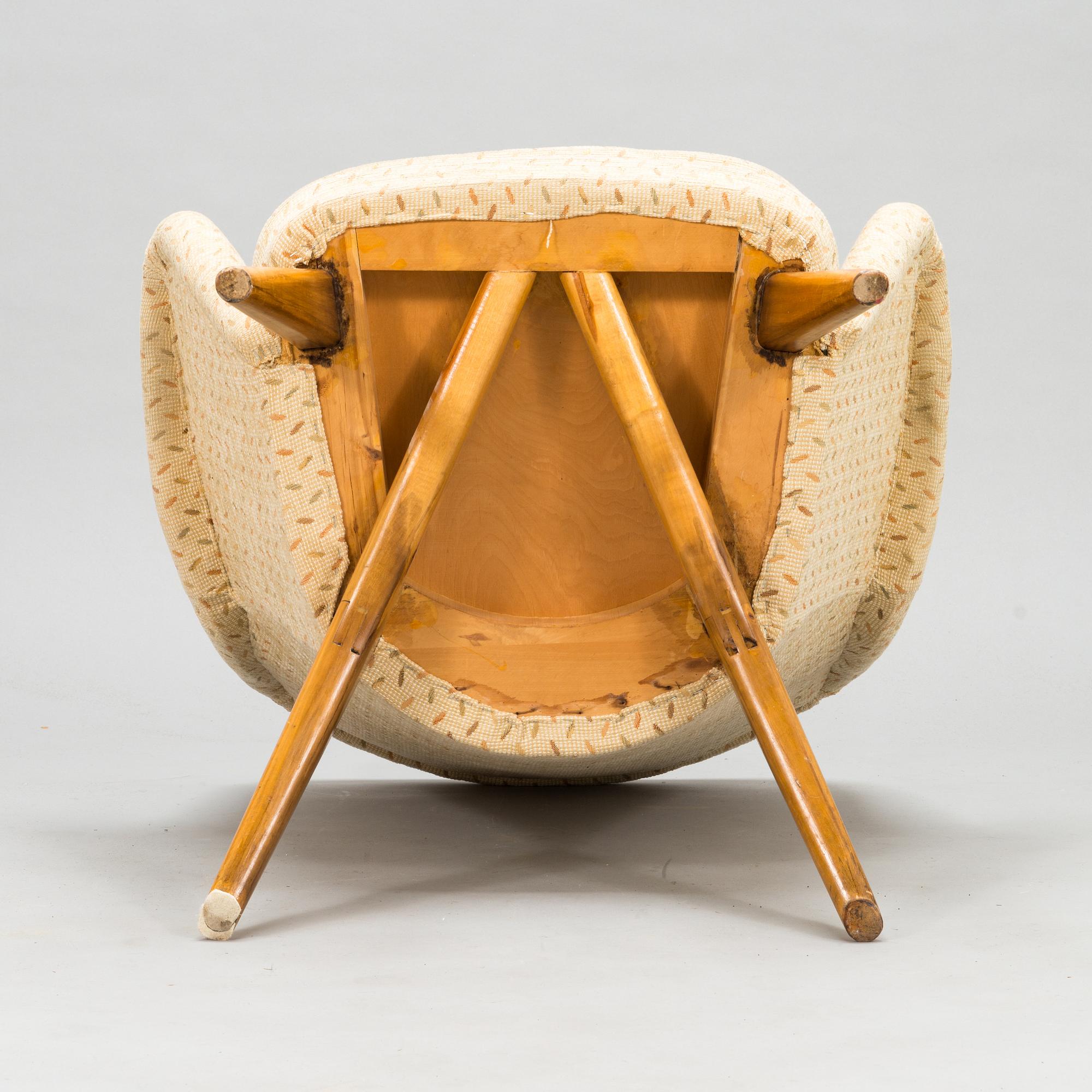 Carl Gustaf Hiort af Ornäs, fåtölj, "Pedro", för Puunveisto Oy - Träsnideri Ab, 1950-tal.