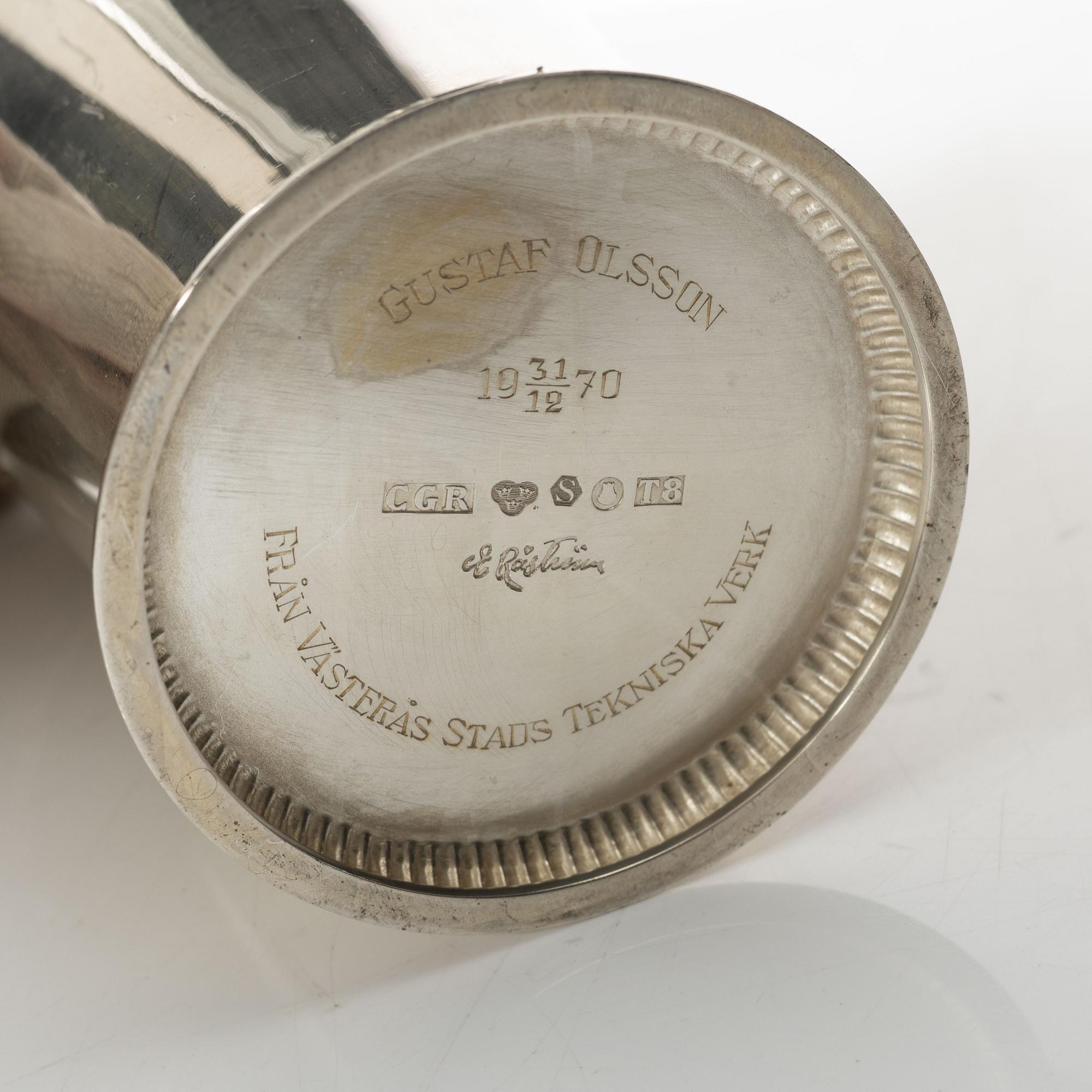 Bägare, 3 st, silver, Sverige, 1900-talets första hälft.