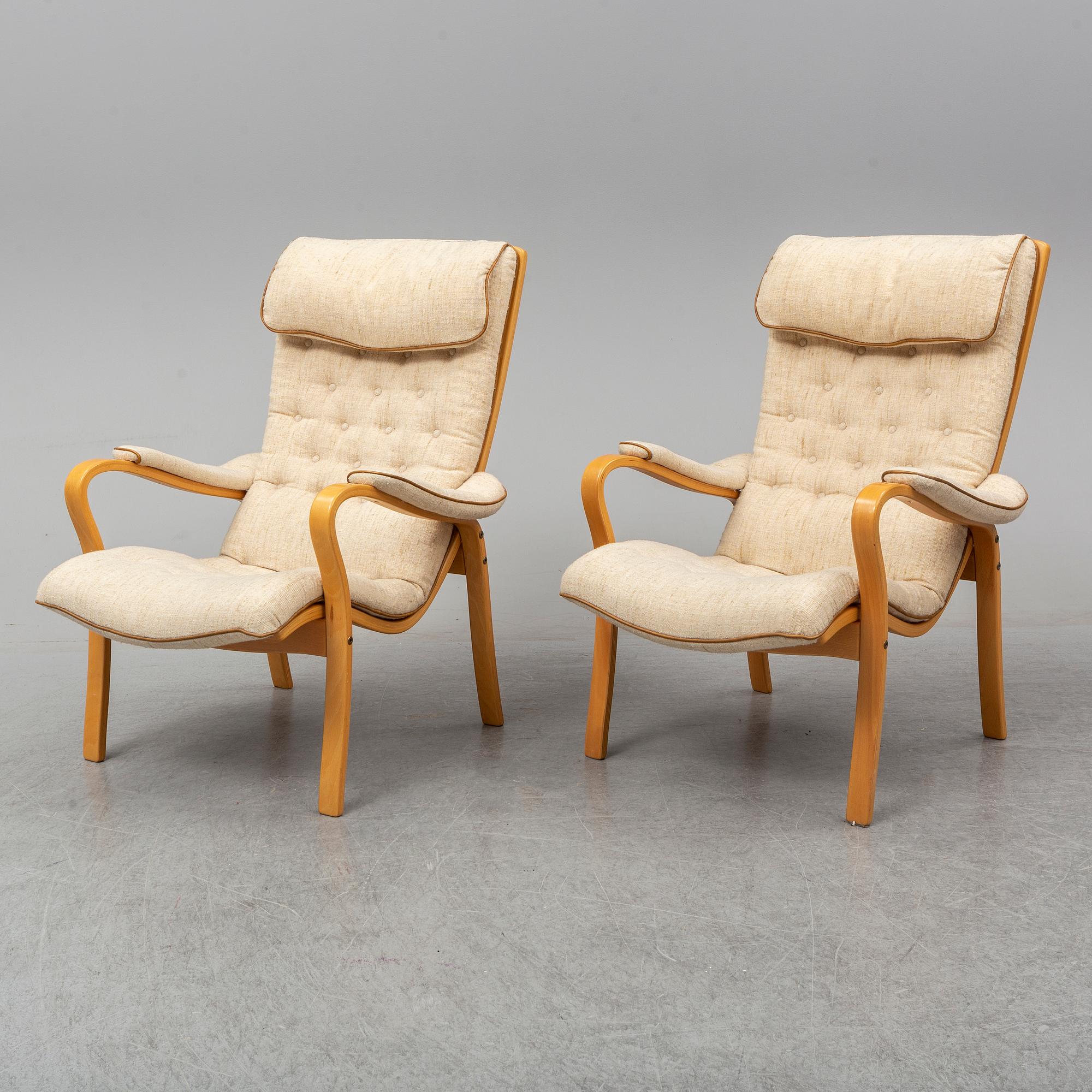 GUSTAV AXEL BERG, a pair of 'Peter' easy chairs, Bröderna Andersson.