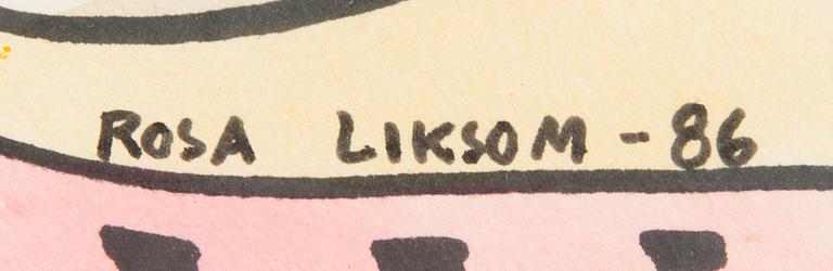 Rosa Liksom, watercolour, signed and dated -86.