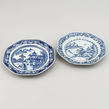 A group of blue and white porcelain, Qing dynasty, 18/19th Century.