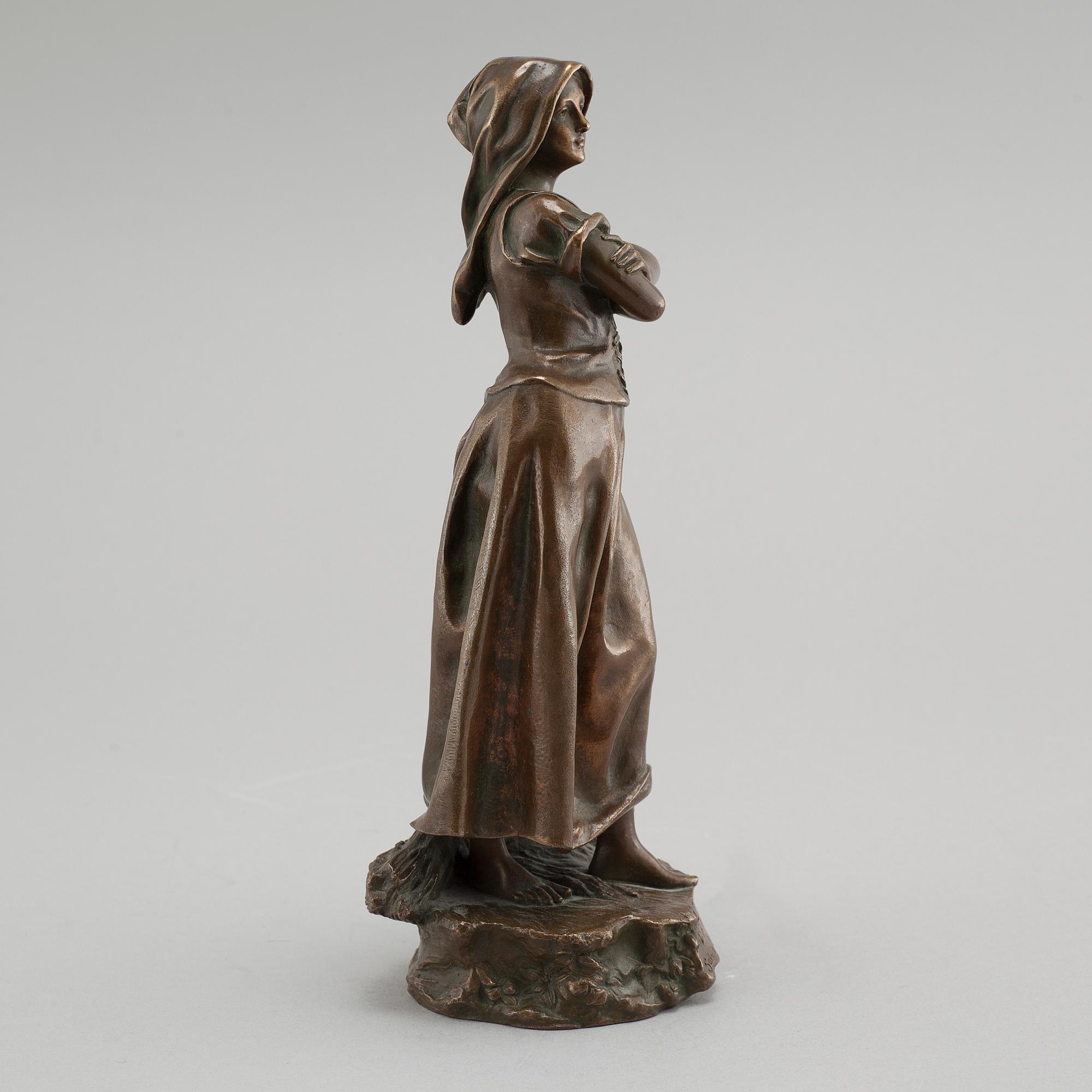 A bronze sculpture by Charles Octave Lecy, signed and with control-mark.