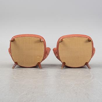 A pair of 'Schultz' lounge chairs by Otto Schulz for Jio, second half of the 20th Century.