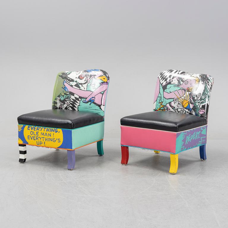 Harry Segil, a pair of 'Pop Marilyn' easy chairs.