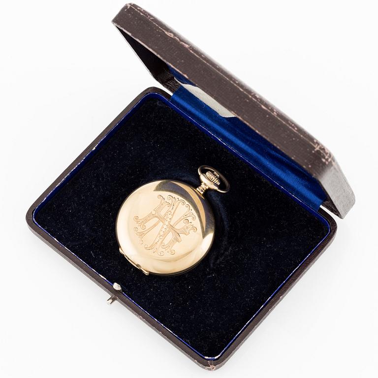 Fickur, 18K guld, savonett, 51 mm.