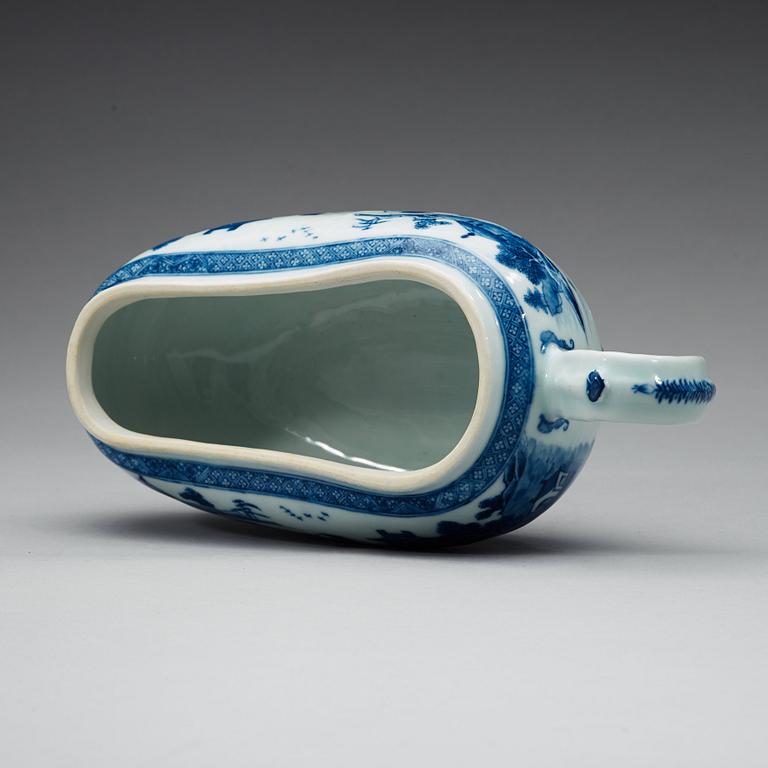 A blue and white bourdalou, Qing dynasty, Qianlong (1736-95).