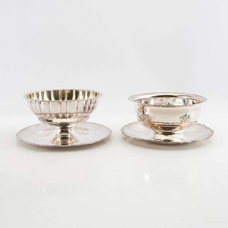 Sauce bowls 4 pcs, silver-plated, first half of the 20th century.