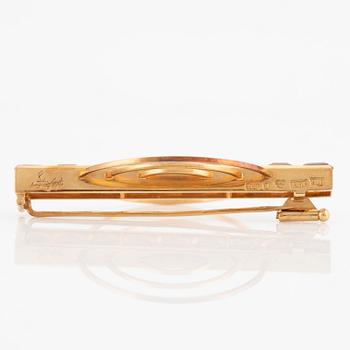 Brooch, Stigbert, Engelbert, 18K gold with synthetic white stones.