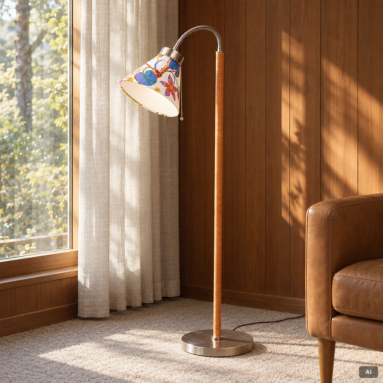 Josef Frank, Floor lamp, model 1838 ‘Spirallampan’, Firma Svenskt Tenn.