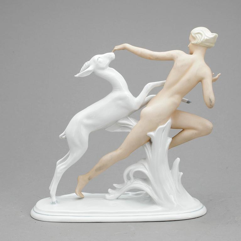 FIGURIN, porslin, art déco, Schaubach Kunst, Tyskland, 1930-tal.