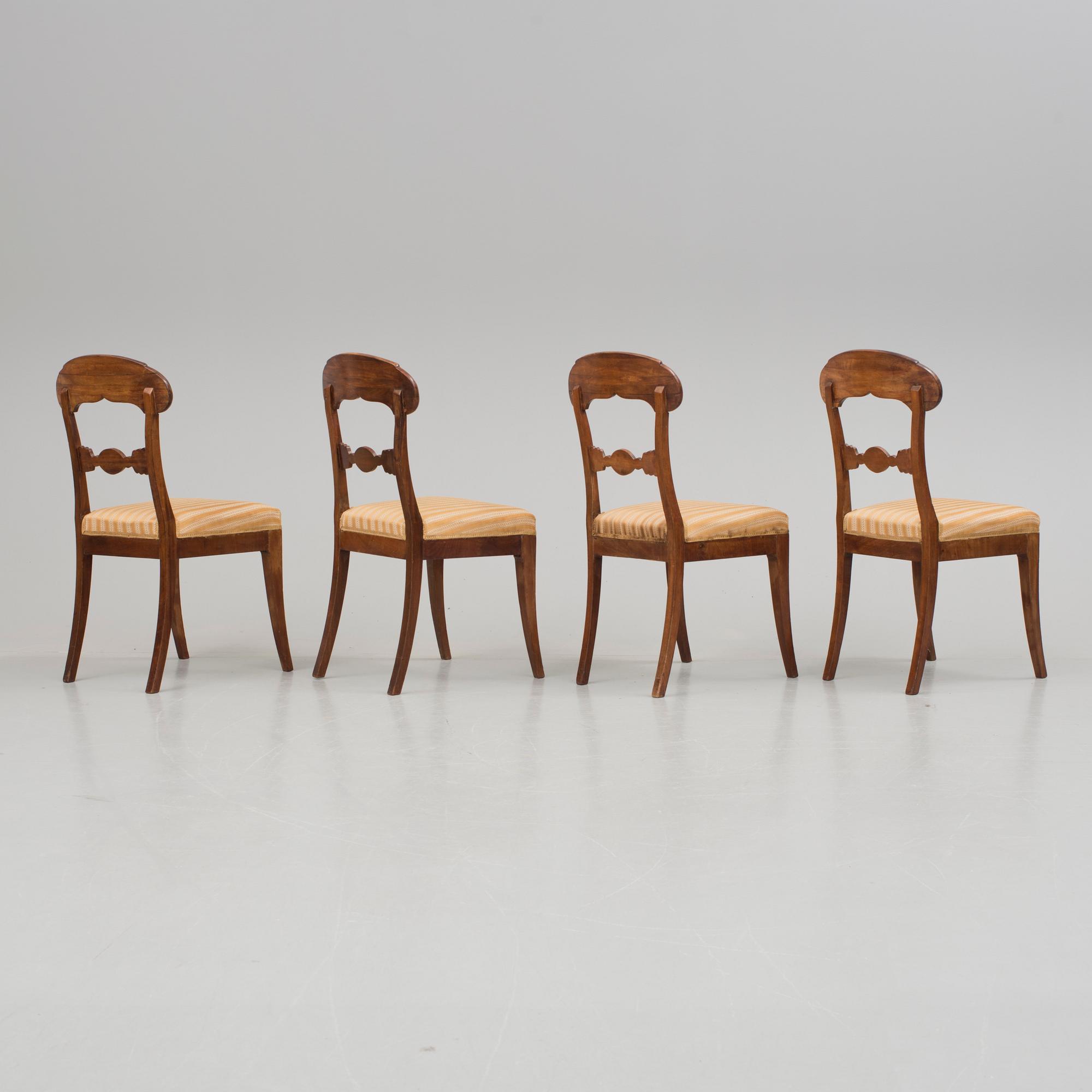 STOLAR, 4 st, senempire, möjligen Baltikum. 1800-talets andra kvartal.