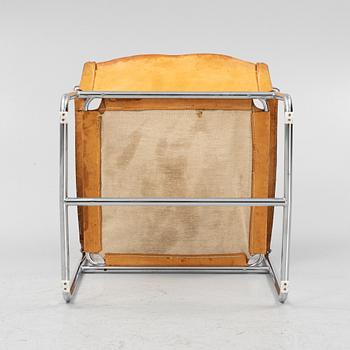 An 'Amiral' chrome and leather armchair by Karin Mobring for IKEA from the late 20th century.