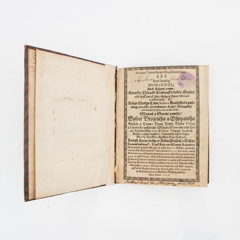 Matěj Cyrus, book 'Ars Moriendi', Prague 1612.
