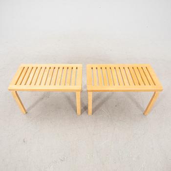 Alvar Aalto, benches, 1 pair, model 153B, Artek, Finland.