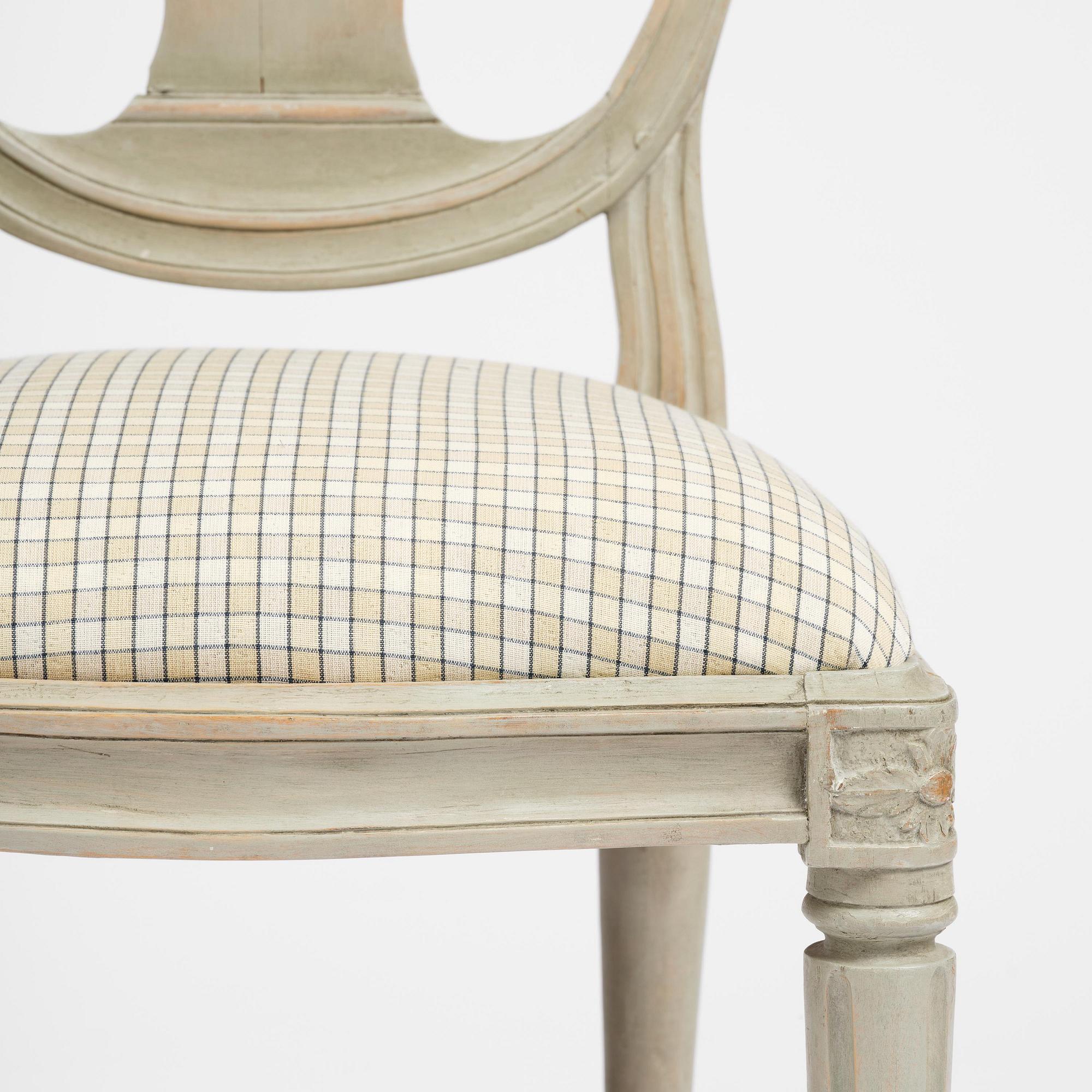 A set of six Gustavian chairs by J. E. Höglander (master in Stockholm 1777-1813).