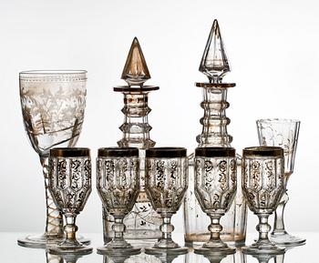 PARTI GLAS, 9 delar, 1800-tal.