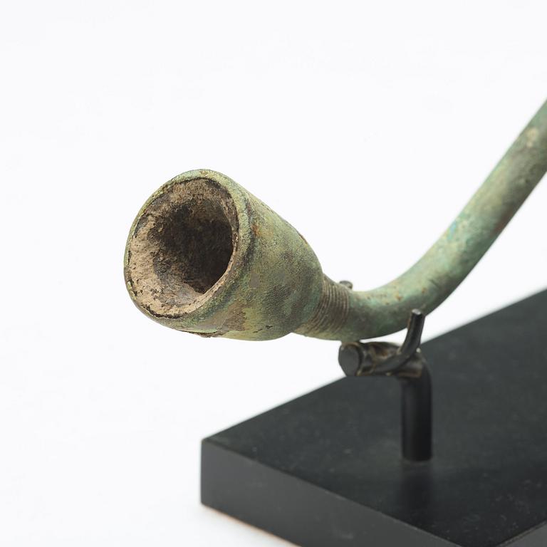 A bronze sculpture/pipe, presumably South East Asian.