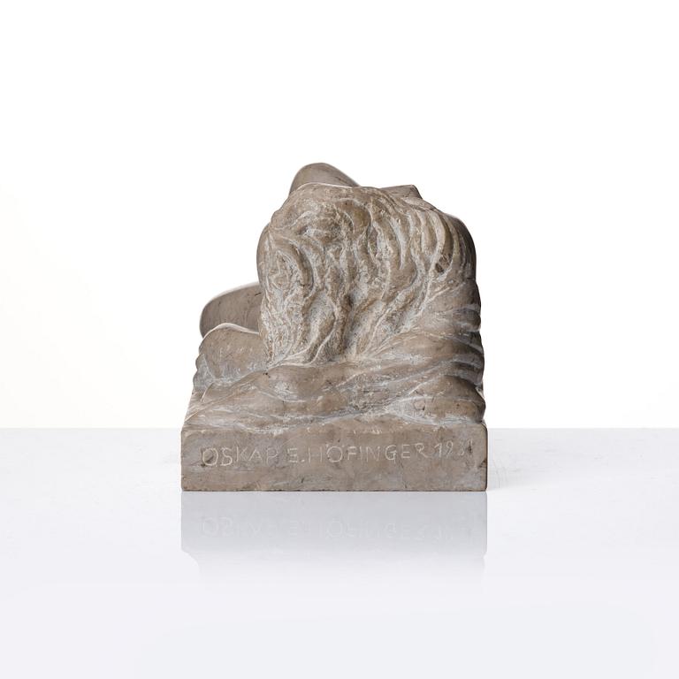 Oskar E. Höfinger, sculpture, stone. Signed and dated 1981.