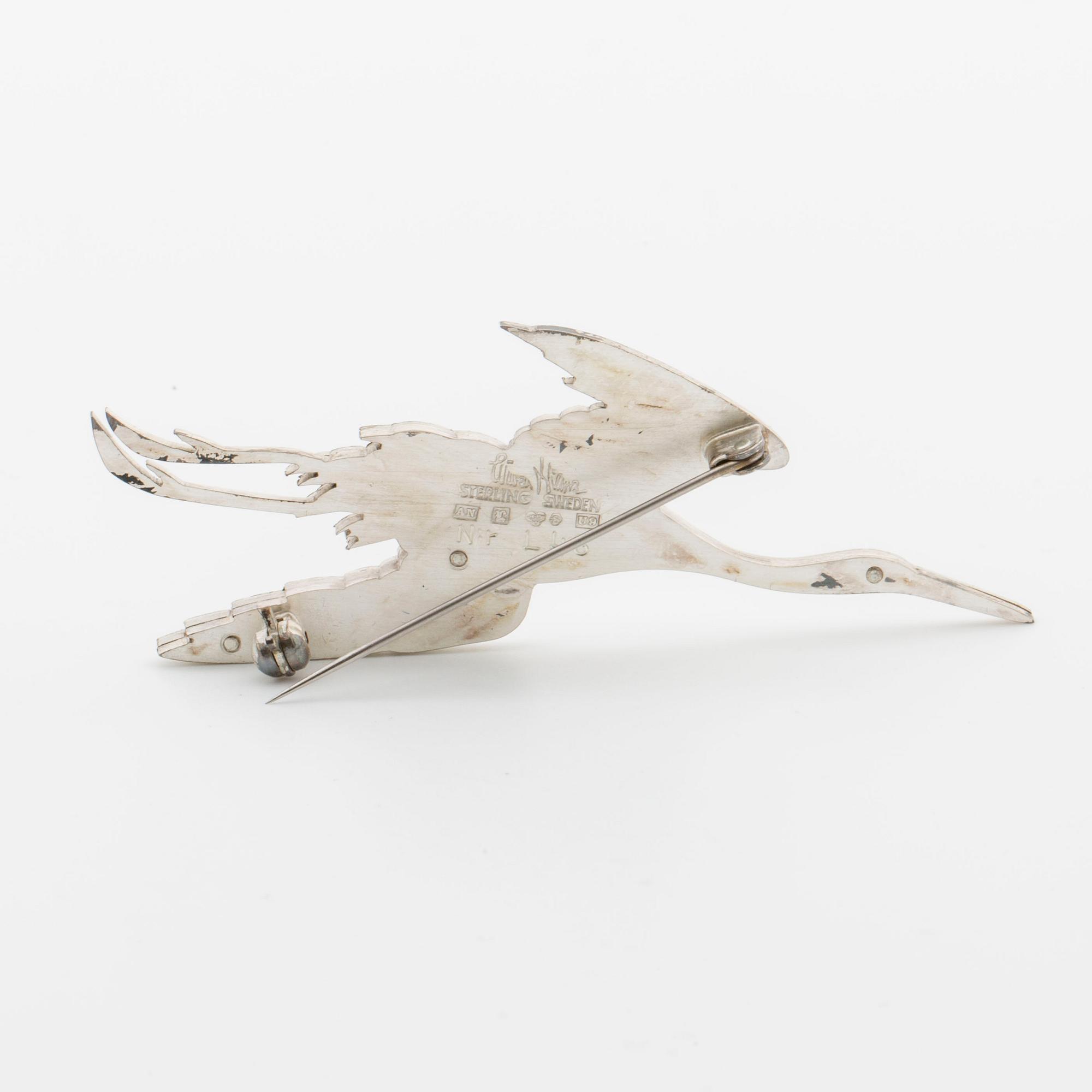 WIWEN NILSSON, brosch, silver, Lund 1970,