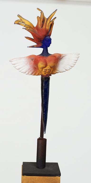 A Kjell Engman glass sculpture, Kosta.