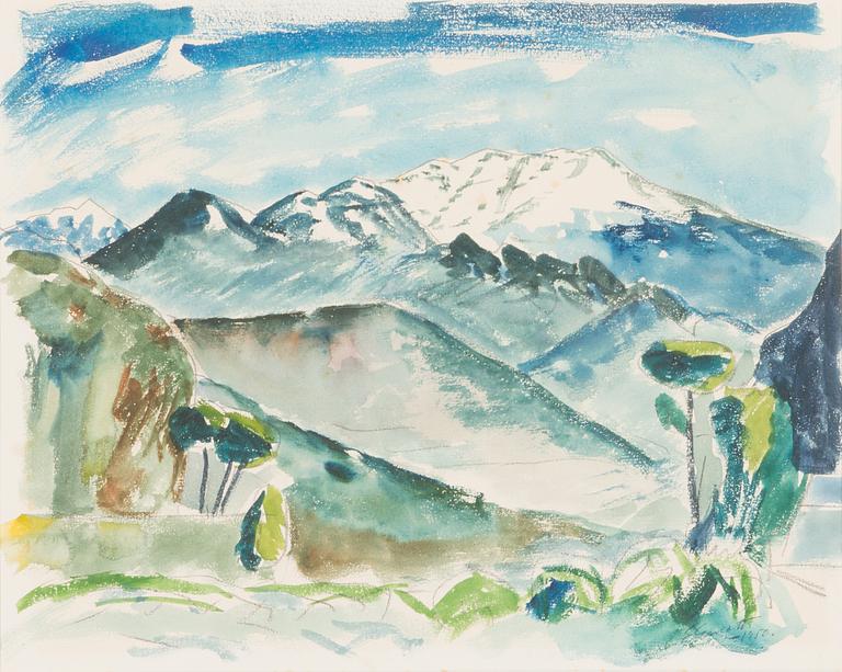 Erik Enroth, watercolour, signed and dated 1950.