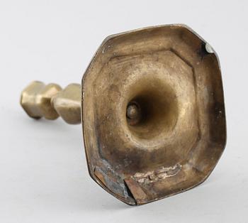 LJUSSTAKE, mässing, 1700-tal.
