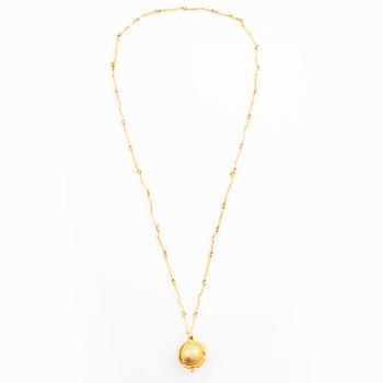 Björn Weckström, collier med klocka "Sun Dial", 18K guld, Finland 1974. För Lapponia.