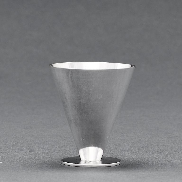 Wiwen Nilsson, a set of 6 sterling cocktail glasses, Lund 1950-1964.